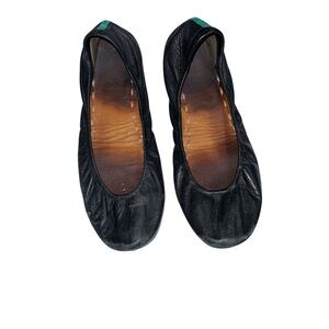 Tieks Black Leather Women's flat size 9